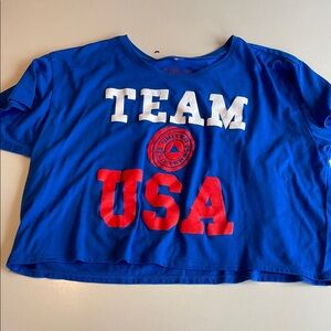 Blue Team USA crop tee